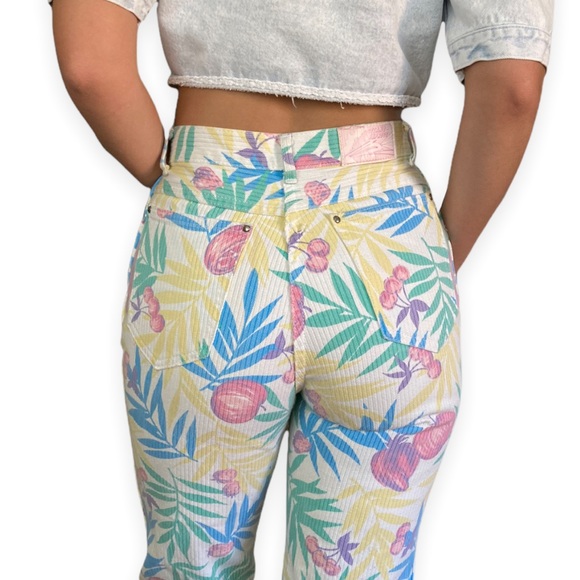 Vintage 80s Gitano Fruit Print High Rise Jeans - Picture 2 of 6